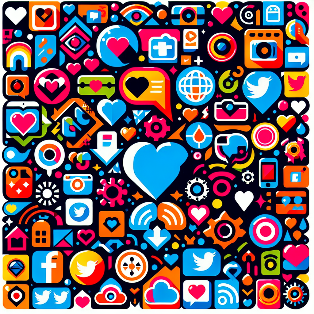 Social media logos for community engagement